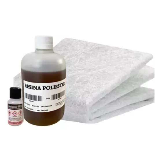 Kit Reparo Com Fibra De Vidro 300g + 500g Resina