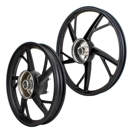 Par Roda Liga Leve Pop 100/110 Pe Galinha Tambor 5 Pass Gear Preta