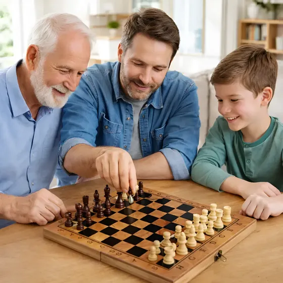 Jogo De Xadrex Madeira Dobrável Tabuleiro Profissional