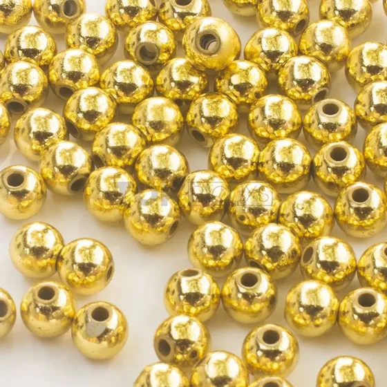 Pérola Inteira Abs 6mm - 5.000 Peças - Dourado - 500g