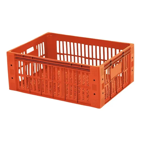 Caixa Plastica 118l Vazada Laranja ''frangão'' Sem Tampa