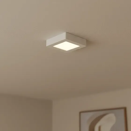 10 Luminária Painel Led De Sobrepor Branco 6w 12x12