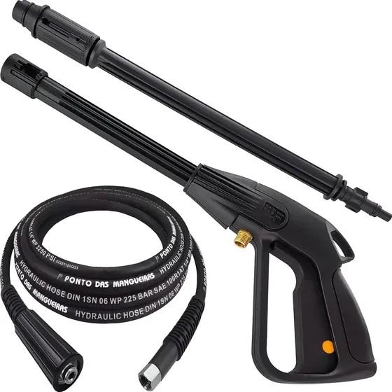 Pistola + Mangueira Malha Aço Schulz Hidro Lav 1400w -3mt
