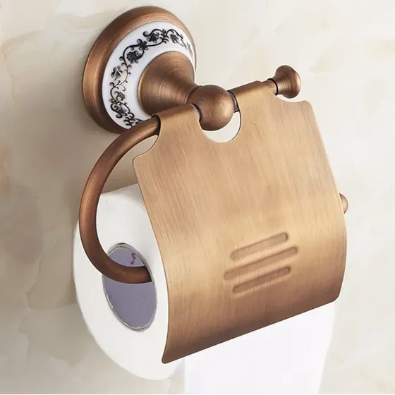 Porta Papel Higiênico Estilo Bronze Antigo Frete Grátis