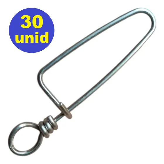 Snap Presilha Pesca #2 Grampo 2,1cm Alto Mar Inox Kit 30