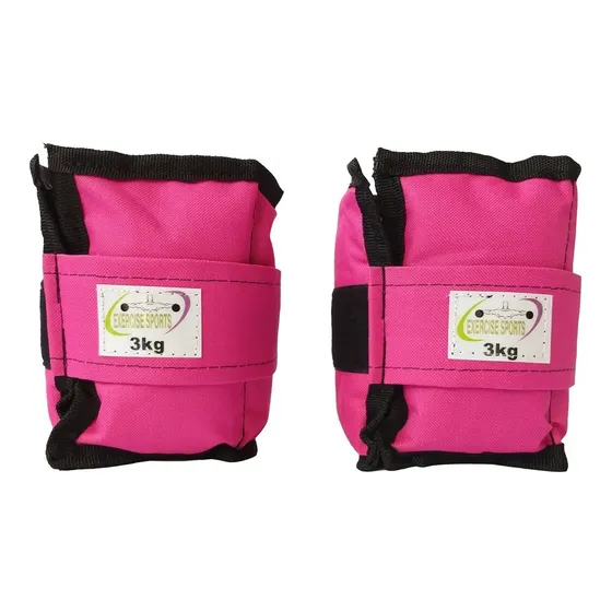 Caneleira / Tornozeleira De Peso 3 Kg Rosa Par.