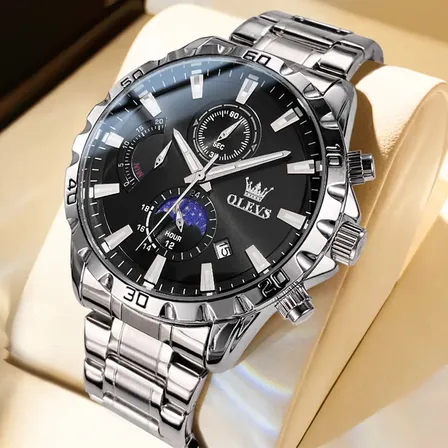Olevs Relógio Masculino Pulseira De Aço À Prova D'água 2953