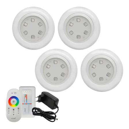 Kit Iluminação Piscina 4 Superleds + Módulo Rgb Com Fonte Rgb 12v