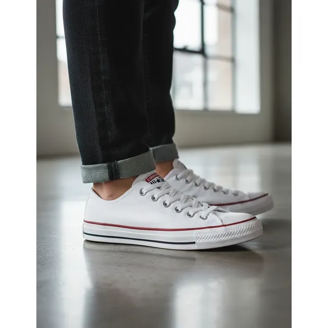 Tênis Chuck Taylor Cano Curto All Star Converse Branco/branco/marinho Liso 35 Br