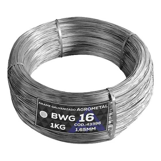 Arame Galvanizado 1,65mm 16 Bwg/ 1kg Agrometal