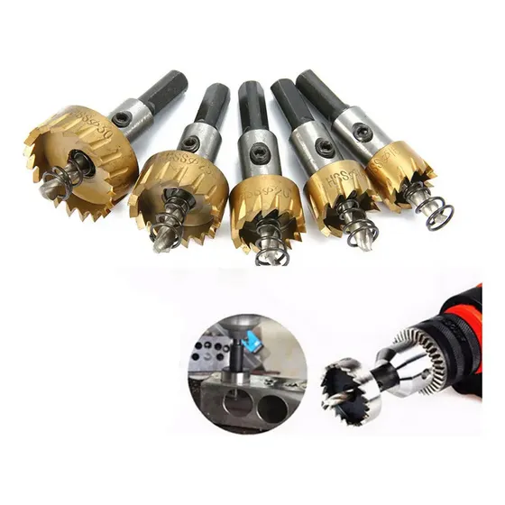 Jogo Com 5 Serra Copo Metal Escovado 16 18.5 20 25 30mm