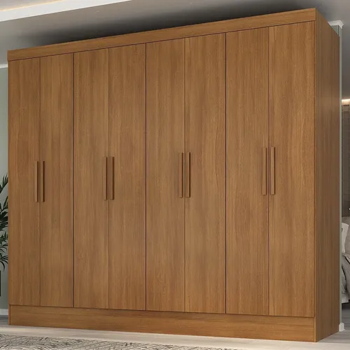 Guarda-roupa Casal 100% Mdf 8 Portas 4 Gavetas Jatobá