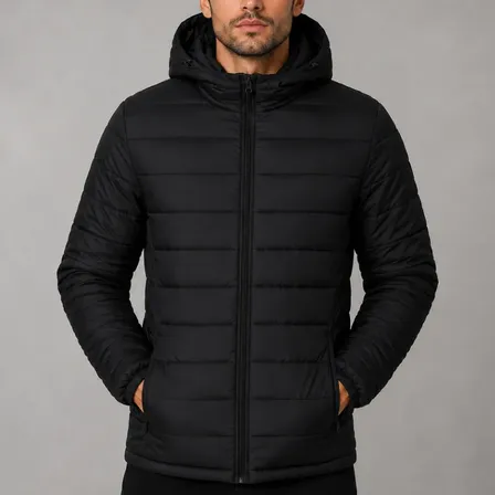 Jaqueta Puffer Bobojaco Corta Vento Nylon Frio Reforçada Preto G