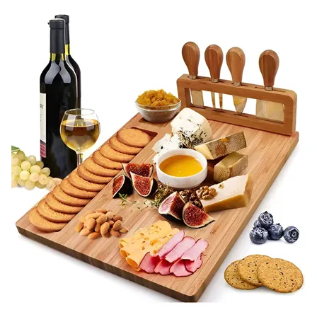 Tábua De Queijos E Frios + Kit Espátulas 04 Peças Apoapp
