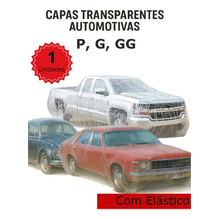 Capa P, G, Gg Plástica Transparente Carro Elástico Proteção
