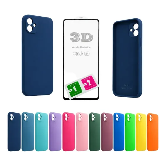 Kit Película 3d + Capa Silicone Veludo P/ Galaxy A07 4g