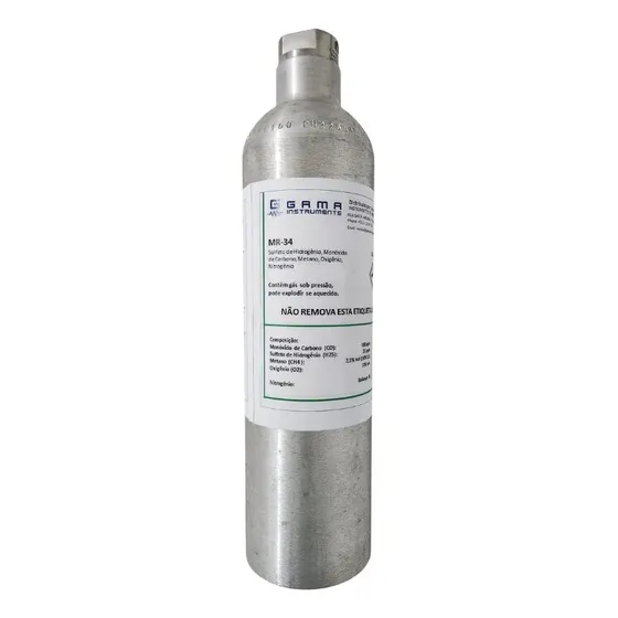 Cilindro De 4 Gases Para Calibração De Detector De Gás 34 L