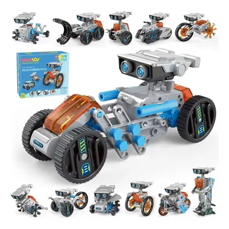 Camewin Robô 13 Em 1 Energia Elétri Kit Robótica Educacional Elétrico Laranja