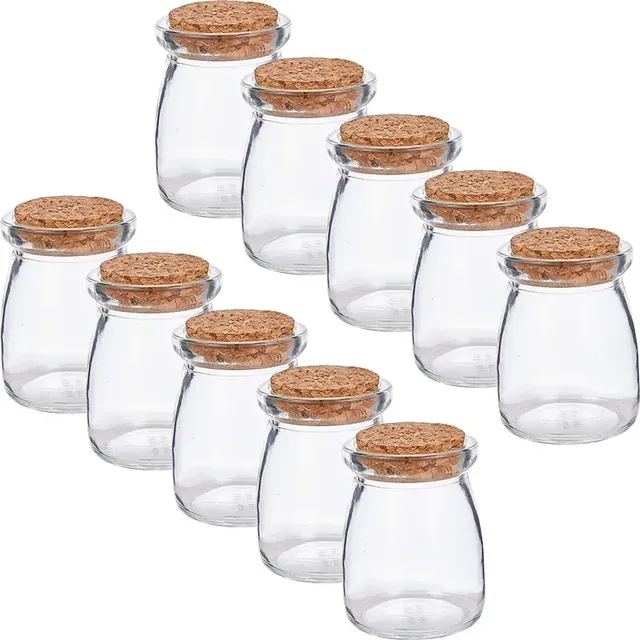 10 Unidades Pote Vidro Com Tampa Rolha Cortiça 110ml Tempero