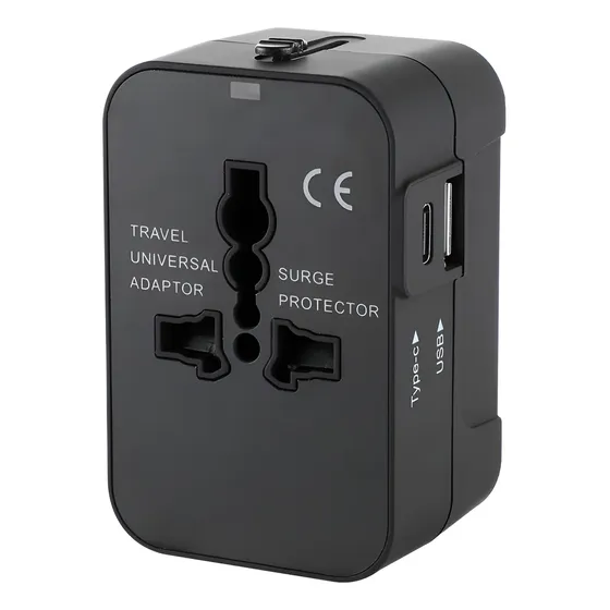 Adaptador 2.1a Tomada Universal Usb Tipo C Viajem Globo