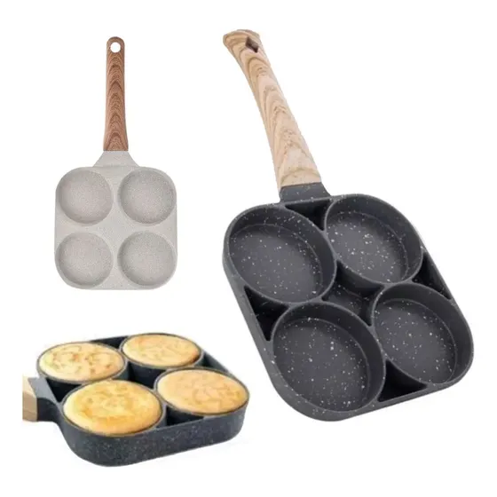 Frigideira Cerâmica Antiaderente Com 4 Divisórias Frita Ovos