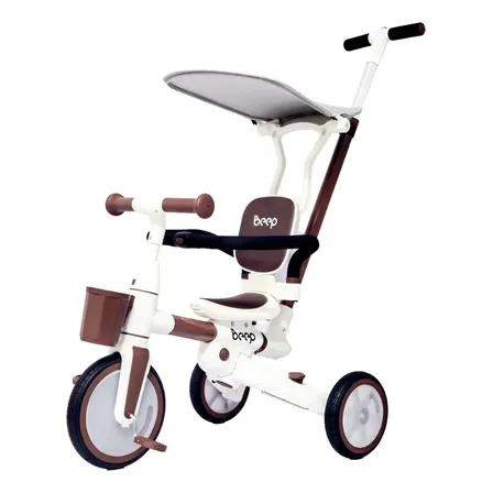 Triciclo Vira Bicicleta De Equilibrio Beep Marrom Maxi Toys