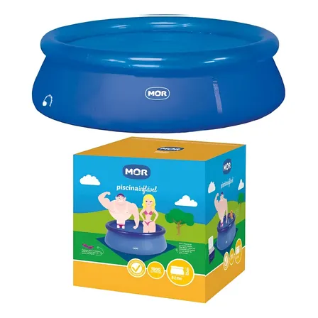 Piscina Inflável Com Borda 1900 Litros Redonda Mor Azul Azul