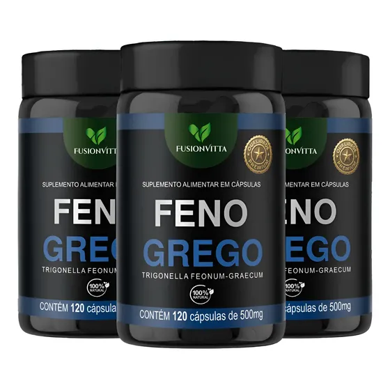 X3 Feno Grego 120 Cápsulas 500mg Fusionvitta