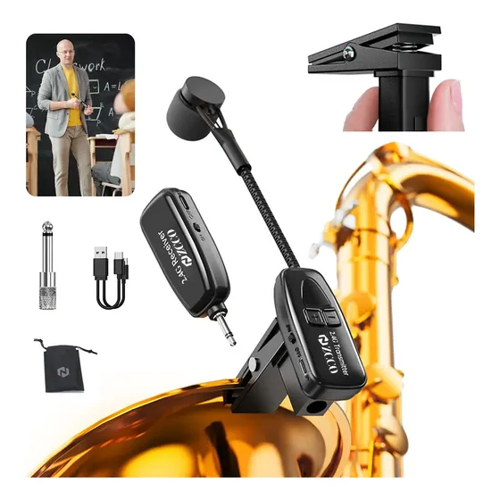 Microfones De Sopro Fio Sem Portatil Para Instrumentos Sax
