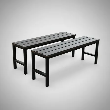 Kit 2 Bancos Para Vestiário Refeitório E Jardim Resistente Preto