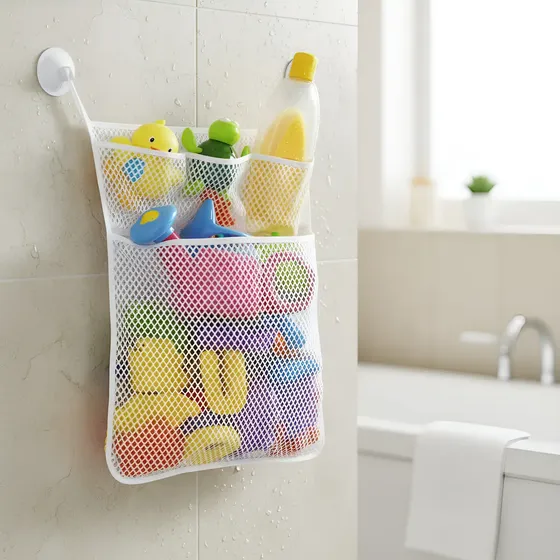 Rede Organizador Porta Brinquedos Banho Bebe Para Banheiro