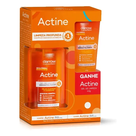 Darrow Actine Kit Gel De Limpeza Facial Com Vitamina C 140g