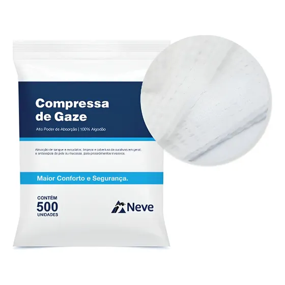 Compressa De Gaze 13 Fios - 7,5x7,5 - 500 Unidades