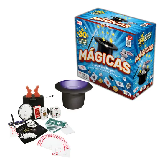 Kit Infantil Magica 30 Truques Cartola Varinha E Acessórios