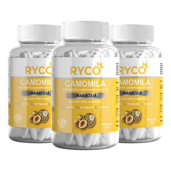 3x Maracujá E Camomila 360 Cápsulas 100% Natural Ryco
