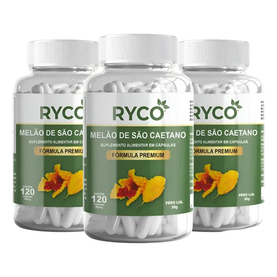 3x Melão De São Caetano 500mg 360 Cápsulas Natural Premium