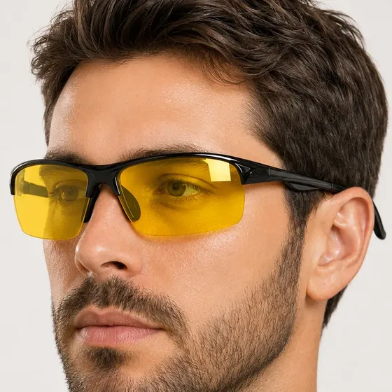 Óculos Para Dirigir À Noite Lentes Amarelas - Pronta Entrega