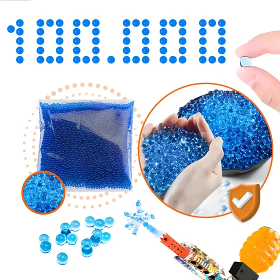Munição Bolinhas 100.000 Mil Bolinha Gel 7-8mm Arma Elétrica