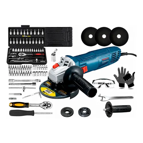Esmerilhadeira Lixadeira 127v 710w Bosch 115mm + Acessórios