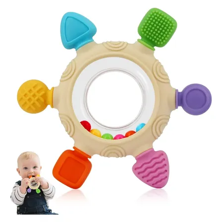 Chocalho Mordedor Bebê Infantil Massageador Silicone Diversos Mordedor Infantil Brinquedo Chocalho