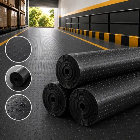 10m2 Piso Emborrachado Moeda Preto 3mm X Larg 1m X Comp 10m