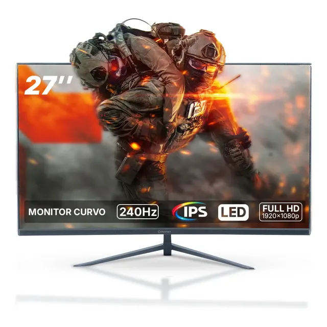 Monitor Gamer Curvo 27 Nvinet 240hz 1080p Ips Som Integrado