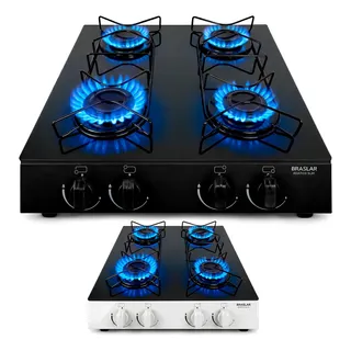 Fogão Cooktop Asiático Vidro 4 Bocas Braslar
