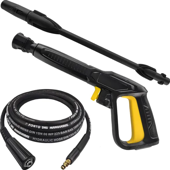 Kit Pistola + Mangueira 06 Mts Trama Aço Para Karcher K 330