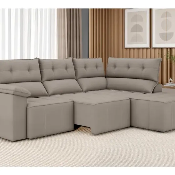 Sofá De Canto 5 Lugares Luizzi Santorini 230cm Retrátil