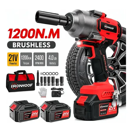 Chave Impacto Bateria 1200nm Parafusadeira Brushless Vermelho 110/127/220v 60hz