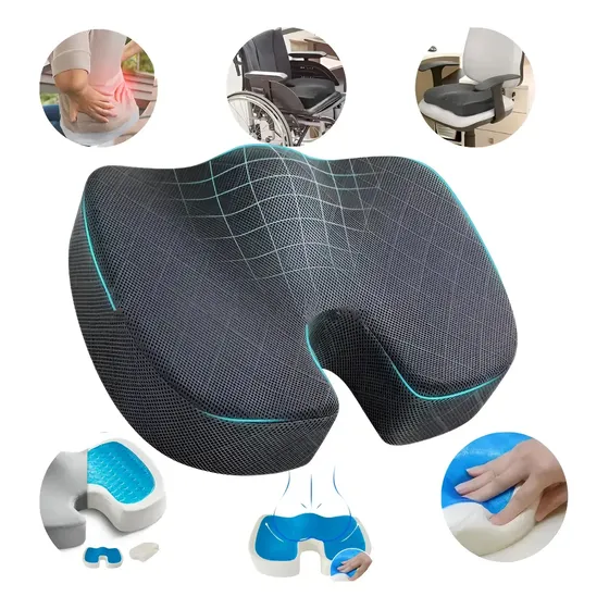 Almofada Anatômica Coccix Assento Lombar Gel Ergonômico Carr