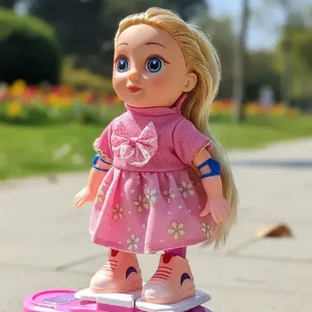 Boneca Radical Luzes Coloridas Skate Musical Brinquedo