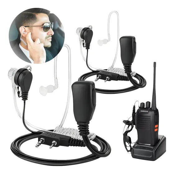 Kit 2 Fone De Ouvido Silicone Para Baofeng Rádio Comunicador