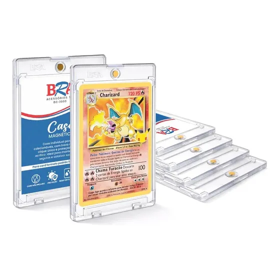 10 Case Magnético Para Cards Tcg Pokemon, Magic, Lorcana Bra